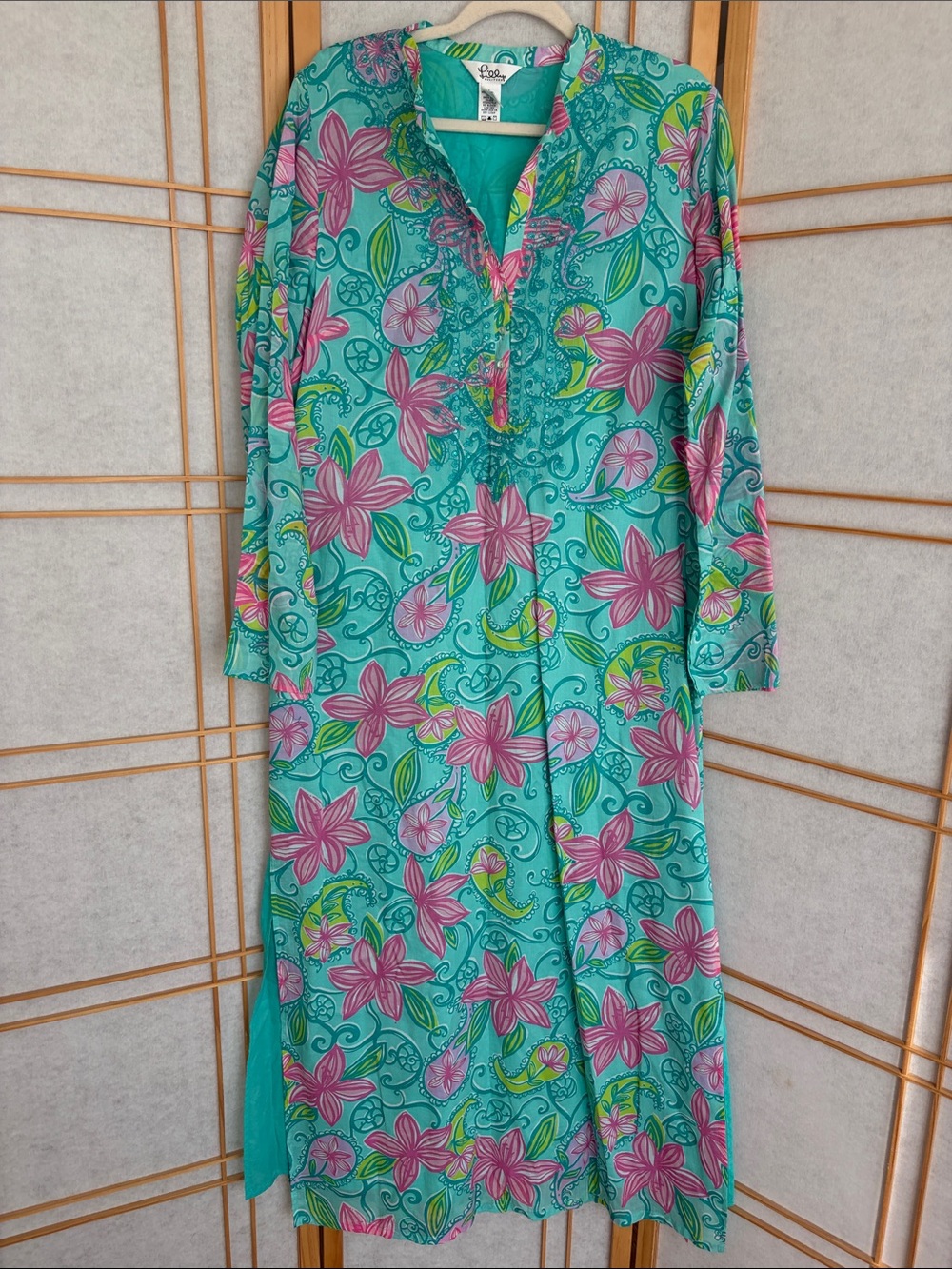 Floral Turquoise Long Sleeve Maxi Dress by Lilly Pulitzer